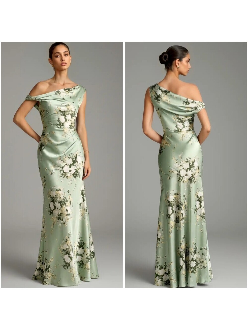 Anwen Floral Vines Maxi Dress Azazie Atelier sz A4 Homecoming Prom Elegant Party
